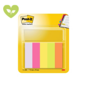 Post-it® Index Segnapagina riposizionabili in carta, 15 x 50 mm, Blocchetti da 100 foglietti, Colori assortiti Neon (confezione 5 blocchetti) Post-it® Index Segnapagina riposizionabili in carta, 15 x 50 mm, Blocchetti da 100 foglietti, Colori assortiti Neon (confezione 5 blocchetti)
