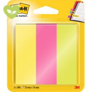 Post-it® Index Segnapagina riposizionabili in carta, 25 x 76 mm, Blocchetti da 100 foglietti, Colori assortiti Neon (confezione 3 blocchetti) Post-it® Index Segnapagina riposizionabili in carta, 25 x 76 mm, Blocchetti da 100 foglietti, Colori assortiti Neon (confezione 3 blocchetti)