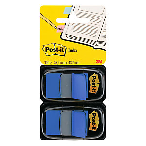 Post-it® Index Segnapagina riposizionabili Medium, 25 x 43 mm, Dispenser da 50 foglietti, Blu (confezione 2 pezzi)