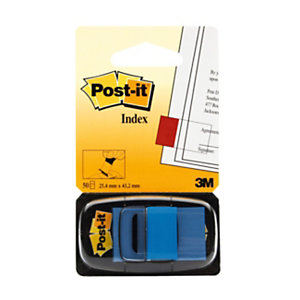 Post-it® Index Segnapagina riposizionabili Medium, 25 x 43 mm, Dispenser da 50 foglietti, Blu