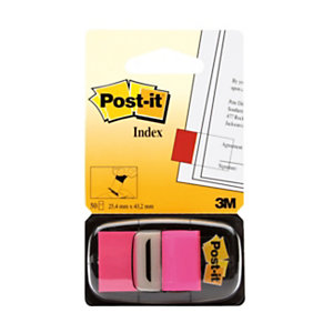 Post-it® Index Segnapagina riposizionabili Medium, 25 x 43 mm, Dispenser da 50 foglietti, Rosa vivace