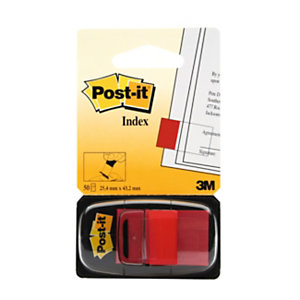 Post-it® Index Segnapagina riposizionabili Medium, 25 x 43 mm, Dispenser da 50 foglietti, Rosso