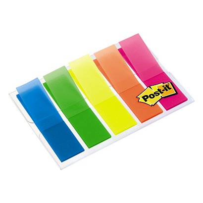 Post-it® Index Segnapagina riposizionabili Mini, 12 x 43,2 mm, Dispender da 20 foglietti, Colori Assortiti Fluo (confezione 5 pezzi) - 1
