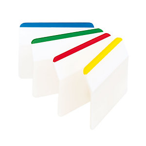 Post-it® Index Segnapagina riposizionabili per cartelle sospese Strong, Dispenser da 24 foglietti, Colori assortiti (confezione 4 pezzi)