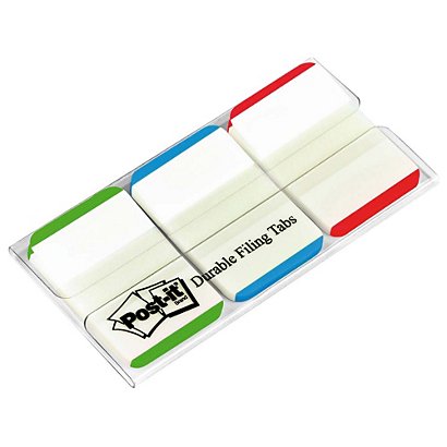Post-it® Marcadores rígidos pequeños 25,4 x 38 mm en colores variados 3 x 22 paquetes con estuche dispensador 686-GLBR - 1