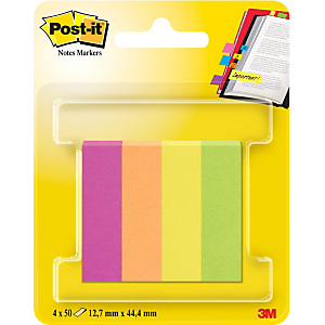 Post-it® Marcapáginas, 12,7 x 44,4 mm, colores intensos y neón variados, paquete de 200 Post-it® Marcapáginas, 12,7 x 44,4 mm, colores intensos y neón variados, paquete de 200