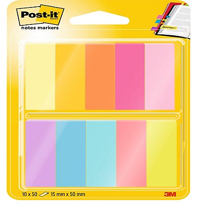 Post-it® Marcapáginas, 12,7 x 44,4 mm, colores surtidos, paquete de 500 - 1