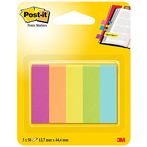 Post-it® Marcapáginas, 12,7 x 44,4 mm, colores variados, paquete de 250 Post-it® Marcapáginas, 12,7 x 44,4 mm, colores variados, paquete de 250