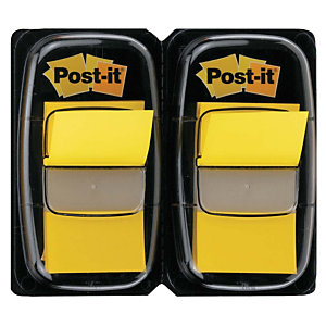 Post-it® Marcapáginas medianos 25,4 x 43,2 mm amarillo 2 x 50 doble paquete con dispensadores