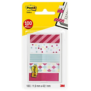 Post-it® Marcapáginas minitiras adhesivas, 11,9 x 43,2 mm, colección de colores Candy, paquete de 100