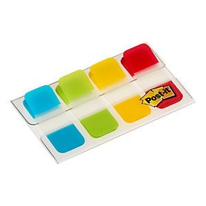 Post-it Marque-pages rigides 16 x 38 mm - 4 couleurs assorties (Bleu, Anis, Jaune, Rouge) - 4 x 10 index Post-it Marque-pages rigides 16 x 38 mm - 4 couleurs assorties (Bleu, Anis, Jaune, Rouge) - 4 x 10 index