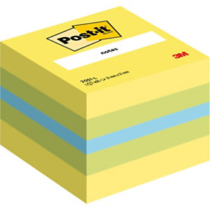 Post-it Mini-cube carré 400 Feuilles Notes Repositionnables - Coloris Assortis Néons - 51 x 51 mm