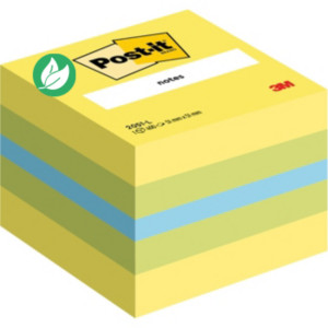 Post-it Mini-cube carré 400 Feuilles Notes Repositionnables - Coloris Assortis Néons - 51 x 51 mm