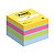 Post-it® Mini cubo di foglietti, 51 x 51 mm, 400 fogli, Colori giallo sole, acqua, rosa power, verde lime, blu jeans - 1