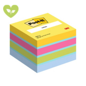 Post-it® Mini cubo di foglietti, 51 x 51 mm, 400 fogli, Colori giallo sole, acqua, rosa power, verde lime, blu jeans Post-it® Mini cubo di foglietti, 51 x 51 mm, 400 fogli, Colori giallo sole, acqua, rosa power, verde lime, blu jeans