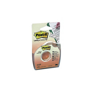 Post-it® Nastro per etichettatura e copertura con dispenser manuale, 652H, 8,4 mm x 17,7 m, Bianco