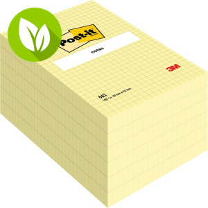 Post-it® Notas Adhesivas Cuadriculadas, 102 x 152 mm, Amarillo Pastel