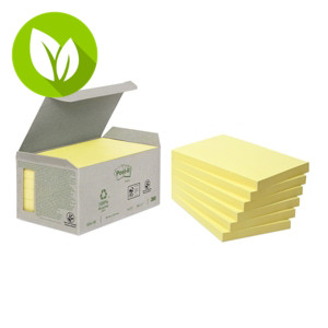 Post-it® Notas adhesivas recicladas, bloques 76 x 127 mm, amarillo, 100 notas