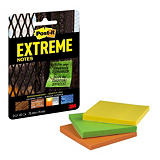 Post-it® Notes Extreme 76 x 76 mm - 3 blocs de 45 feuilles assorties, vert, orange et jaune Post-it® Notes Extreme 76 x 76 mm - 3 blocs de 45 feuilles assorties, vert, orange et jaune