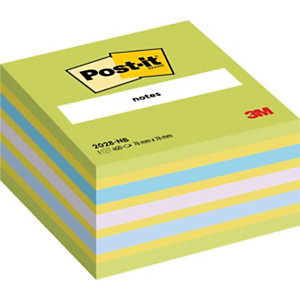 Post-it Notes repositionnables 76 x 76 mm - Bleu Néon - Bloc de 450 feuilles