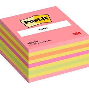 Post-it Notes repositionnables 76 x 76 mm - Rose Néon - Bloc de 450 feuilles
