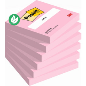 Post-it Notes repositionnables 76 x 76 mm - Rose Flamingo - Lot 6 blocs de 100 feuilles