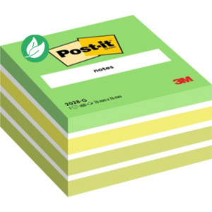 Post-it Notes repositionnables 76 x 76 mm - Vert Aquarelle - Bloc de 450 feuilles