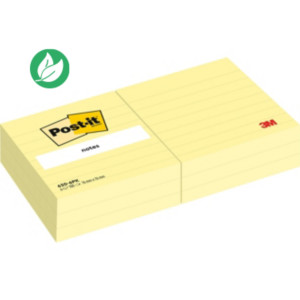 Post-it Notes Repositionnables lignées carrées Jaune 76 x 76 mm - lot de 12 blocs de 100 feuilles Post-it Notes Repositionnables lignées carrées Jaune 76 x 76 mm - lot de 12 blocs de 100 feuilles