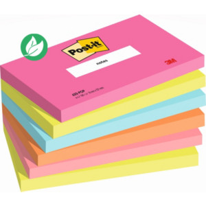 Post-it Notes repositionnables Poptimistic 76 x 127 mm - Assorties - Lot 6 blocs de 100 feuilles