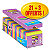 Post-it Notes repositionnables Super Sticky 76 x 76 mm - Assortis vifs - Pack 21 blocs de 90 feuilles + 3 gratuits - 1
