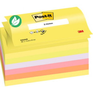 Post-it Notes repositionnables Z-Notes 76 x 127 mm - Assorties Néon - Lot 6 blocs de 100 feuilles