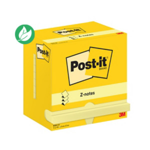 Post-it Notes Repositionnables Z-Notes rectangle Jaune 127 x 76 mm - lot de 12 blocs de 100 feuilles Post-it Notes Repositionnables Z-Notes rectangle Jaune 127 x 76 mm - lot de 12 blocs de 100 feuilles