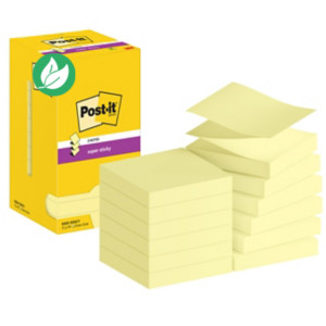 Post-it Notes Repositionnables Z-Notes Super Sticky carrées Jaune 76 x 76 mm - lot de 12 blocs de 90 feuilles Post-it Notes Repositionnables Z-Notes Super Sticky carrées Jaune 76 x 76 mm - lot de 12 blocs de 90 feuilles