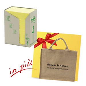 Post-it® Offerta 32 blocchi foglietti riposizionabili carta riciclata formato 76 x 127 mm giallo + 1 borsa shopper compresa nel prezzo Post-it® Offerta 32 blocchi foglietti riposizionabili carta riciclata formato 76 x 127 mm giallo + 1 borsa shopper compresa nel prezzo