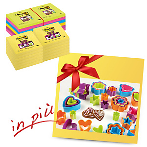 Post-it® Offerta Super Sticky Foglietti Riposizionabili, Blocchi 76 x 76 mm, 90 foglietti, Confezione 12 pezzi Fluo + 12 pezzi Giallo Brillante + 1 set formine Brandani compreso nel prezzo Post-it® Offerta Super Sticky Foglietti Riposizionabili, Blocchi 76 x 76 mm, 90 foglietti, Confezione 12 pezzi Fluo + 12 pezzi Giallo Brillante + 1 set formine Brandani compreso nel prezzo