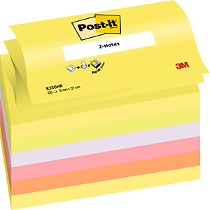 Post-it® R-350 Z-Notas Bloques 76 x 127 mm, Colección Rainbow, 100 hojas Post-it® R-350 Z-Notas Bloques 76 x 127 mm, Colección Rainbow, 100 hojas