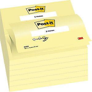 Post-it® R350 Canary Yellow™ Z-Notas Bloques 76 x 127 mm, amarillo canario, 100 hojas