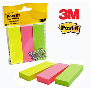 Post-it® Segnapagina Index formato medio 25 x 76 mm in colori neon assortiti, 3 confezioni da 100 671-3 Post-it® Segnapagina Index formato medio 25 x 76 mm in colori neon assortiti, 3 confezioni da 100 671-3
