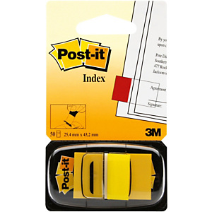 Post-it® Segnapagina Index Medio 25,4 x 43,2 mm Giallo Confezione da 50 pezzi con Dispenser da scrivania 680-5 Post-it® Segnapagina Index Medio 25,4 x 43,2 mm Giallo Confezione da 50 pezzi con Dispenser da scrivania 680-5