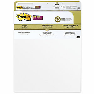 Post-it® Super Sticky 559RP Blocco adesivo per lavagna a fogli mobili, 63 x 73,2 cm,  Carta riciclata, Bianco  (confezione 2 pezzi)