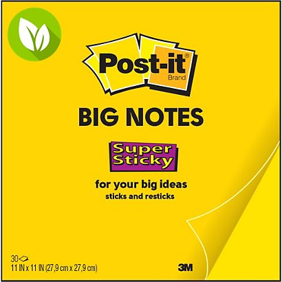 Post-it® Super Sticky BN11-EU Notas grandes, 27,9 x 27,9 cm, 30 hojas, amarillo neón - 1