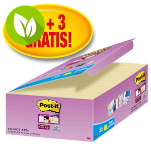 Post-it® Super Sticky Canary Yellow™ Pack Ahorro 21 + 3 GRATIS, bloques notas Adhesivas Bloques 47,6 x 47,6 mm, amarillo canario, 90 hojas Post-it® Super Sticky Canary Yellow™ Pack Ahorro 21 + 3 GRATIS, bloques notas Adhesivas Bloques 47,6 x 47,6 mm, amarillo canario, 90 hojas