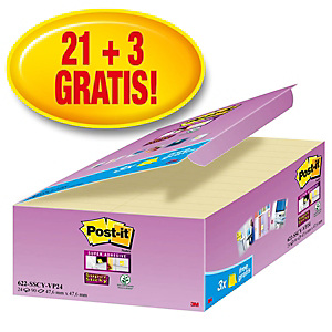 Post-it® Super Sticky Foglietti riposizionabili, 48 x 48 mm, Blocchetti da 90 foglietti, Colore Giallo Canary (confezione da 24 pezzi) Post-it® Super Sticky Foglietti riposizionabili, 48 x 48 mm, Blocchetti da 90 foglietti, Colore Giallo Canary (confezione da 24 pezzi)