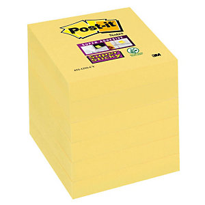 Post-it® Super Sticky Foglietti riposizionabili, 51 x 51 mm, Blocchetti da 90 foglietti, Colore Giallo Canary (confezione 12 pezzi)