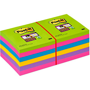 Post-it® Super Sticky Foglietti riposizionabili, 76 x 76 mm, Blocchetti da 90 foglietti, Colore Collezione Arcobaleno Post-it® Super Sticky Foglietti riposizionabili, 76 x 76 mm, Blocchetti da 90 foglietti, Colore Collezione Arcobaleno