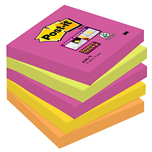 Post-it® Super Sticky, Foglietti Riposizionabili, Blocchi 76 x 76 mm, Colori Assortiti Collezione Cape Town, 90 foglietti, Confezione da 5 pezzi (confezione 5 pezzi) Post-it® Super Sticky, Foglietti Riposizionabili, Blocchi 76 x 76 mm, Colori Assortiti Collezione Cape Town, 90 foglietti, Confezione da 5 pezzi (confezione 5 pezzi)