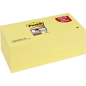 Post-it® Super Sticky Foglietti riposizionabili, Blocchi 76 x 76 mm, Giallo Canary, 90 foglietti, (confezione 12 pezzi) Post-it® Super Sticky Foglietti riposizionabili, Blocchi 76 x 76 mm, Giallo Canary, 90 foglietti, (confezione 12 pezzi)