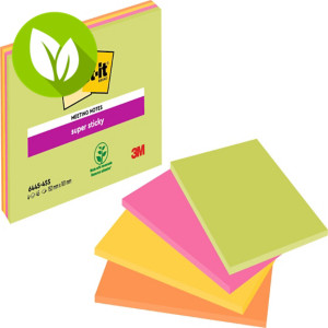 Post-it® Super Sticky Meeting Notas Adhesivas Bloque 98 x 149 mm, Colores Surtidos, 45 hojas Post-it® Super Sticky Meeting Notas Adhesivas Bloque 98 x 149 mm, Colores Surtidos, 45 hojas