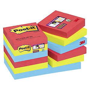 Post-it® Super Sticky Notas Adhesivas Bloques 51 x 51 mm, Colección Bora Bora, 90 hojas Post-it® Super Sticky Notas Adhesivas Bloques 51 x 51 mm, Colección Bora Bora, 90 hojas