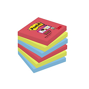 Post-it® Super Sticky Notas Adhesivas Bloques 76 x 76 mm, Colores Surtidos, 90 hojas Post-it® Super Sticky Notas Adhesivas Bloques 76 x 76 mm, Colores Surtidos, 90 hojas